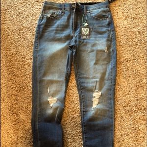 Skinny fit lularoe distressed ankle jeans. Size 30